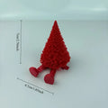 Poseable 3D Printed Christmas Tree | Movable Joints Red & Gold Holiday Novelty Decor QXL Red