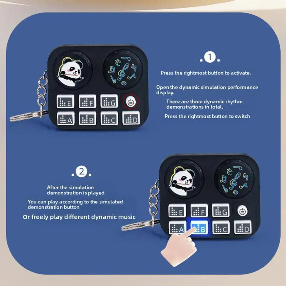 Mini DJ Disc Player Keychain | Sound Button Music Toy Novelty Sound Keychain QXL