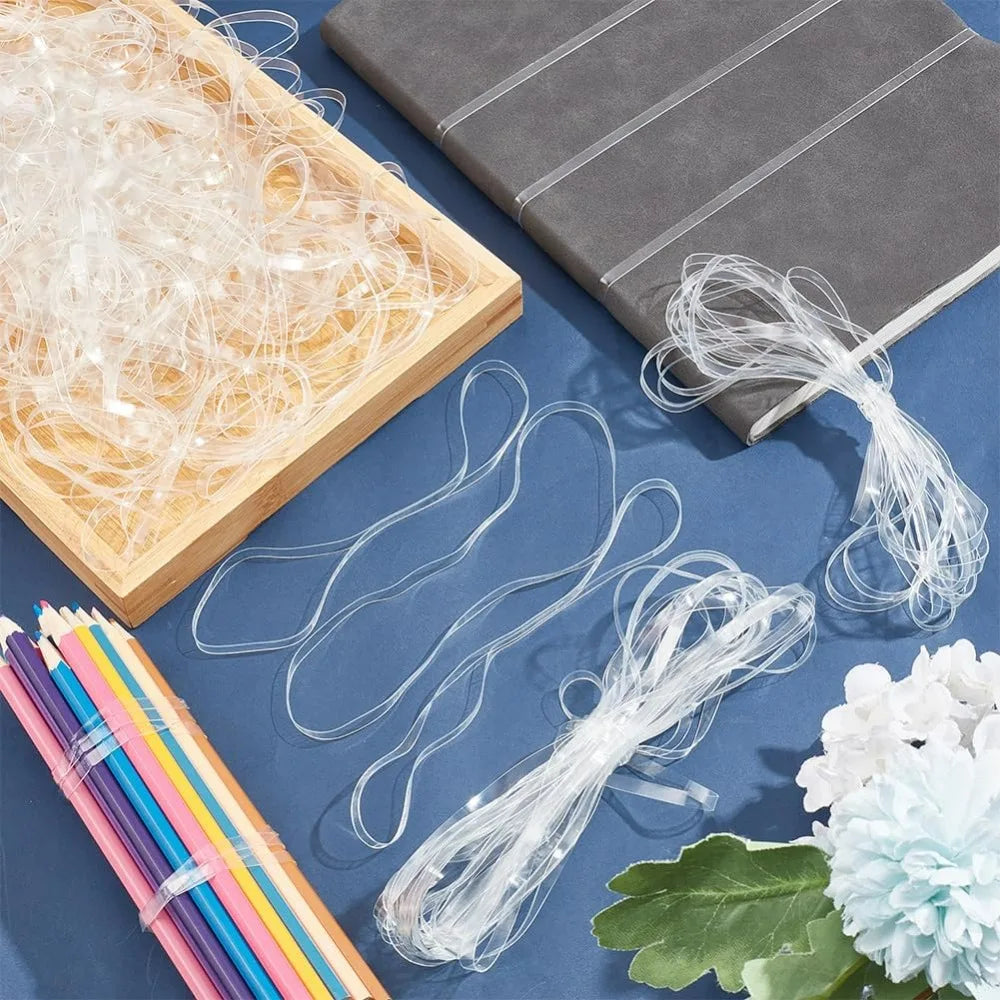 42-Pack Clear Large Rubber Bands 7.4" Heavy Duty Elastic Bulk Elastic Rubber Bands QXL