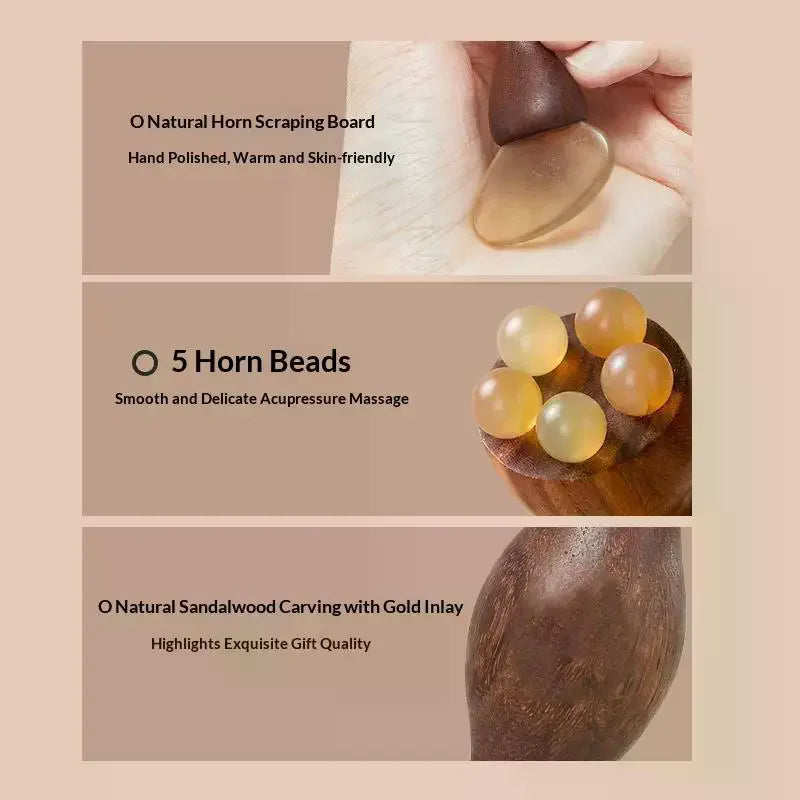 2-in-1 Wooden Gua Sha Tool | Facial Acupoint Massage & Scraper Gua Sha Massage Tool QXL
