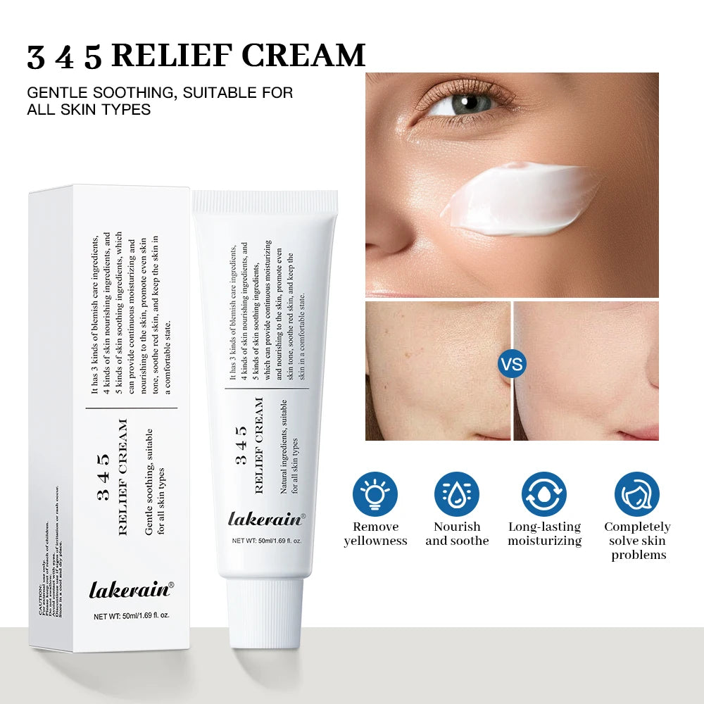 345 Relief Antioxidant Brightening Face Cream 50ml | Lakerain Brightening Face Cream QXL