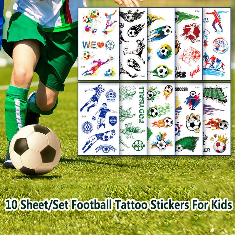 Kids Football Soccer Temporary Tattoo Stickers – 10 Sheets Temporary Tattoo Stickers QXL Default Title