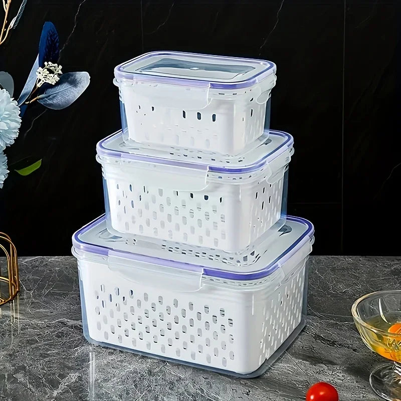 9-Piece Fruit Storage Containers with Colander & Lid for Fridge Fruit Storage Set QXL