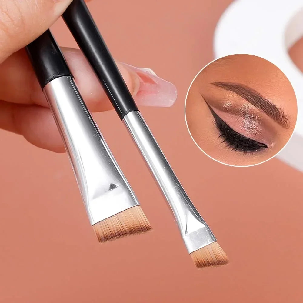 Dual-Ended Eyeliner & Eyebrow Brush | Portable Makeup Tool Eye Makeup Brush QXL
