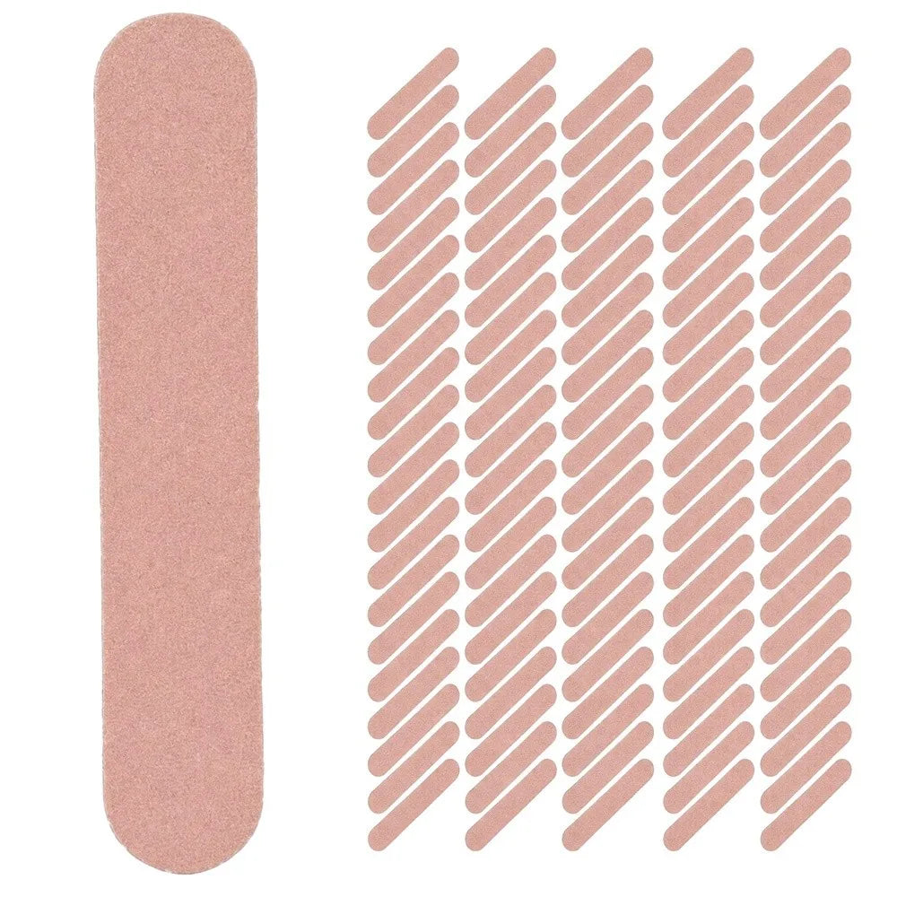 100-Pack Double-Sided Mini Wood Nail Files | Pink Travel Set Nail File Set QXL