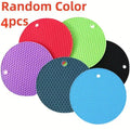 4-Piece Round Trivet Set | Heat-Resistant Pot Holder & Coaster Kitchen Trivet Set QXL 4pcs random color 4pcs random