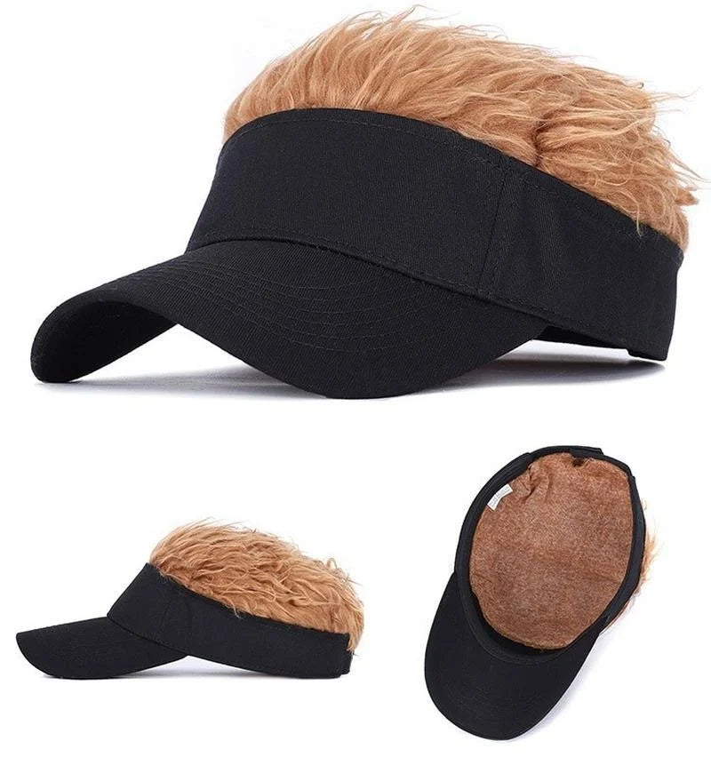 Wig Baseball Cap | Fun Novelty Hat for Men & Women Novelty Wig Hat QXL