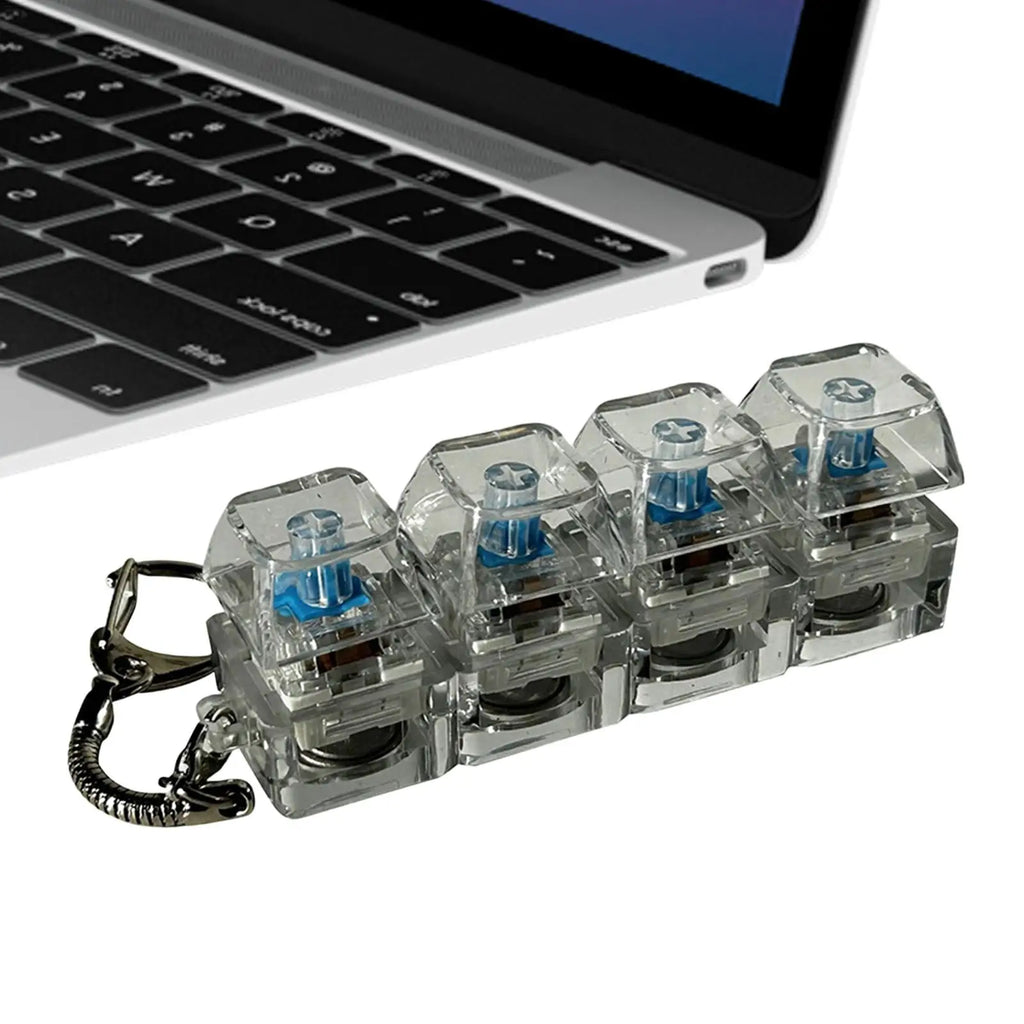 Keyboard Keycap Fidget Clicker Keychain with LED Lights Fidget Clicker Toy QXL