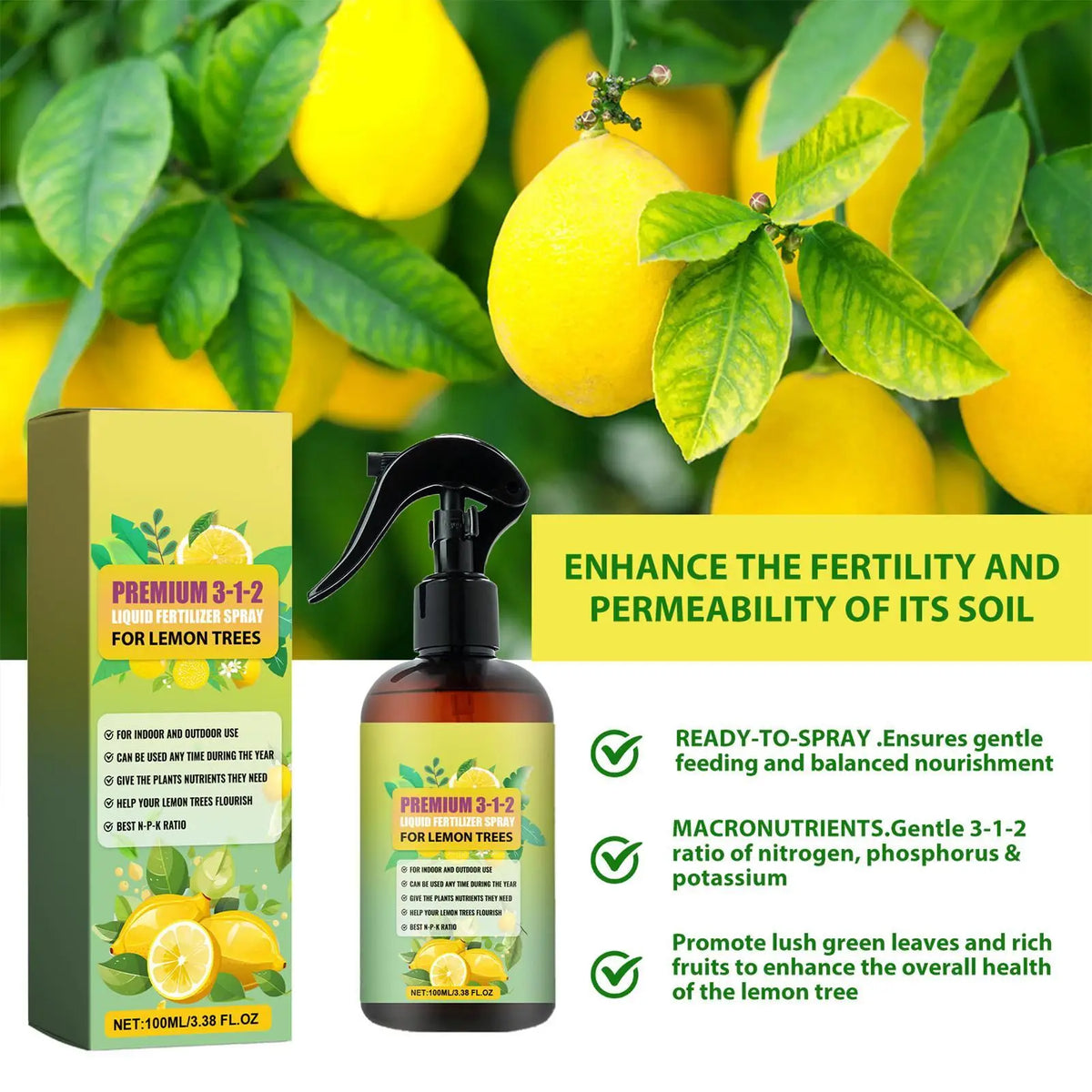 Liquid Plant Fertilizer Spray | Concentrated Growth Mist 100ml Liquid Plant Fertilizer QXL
