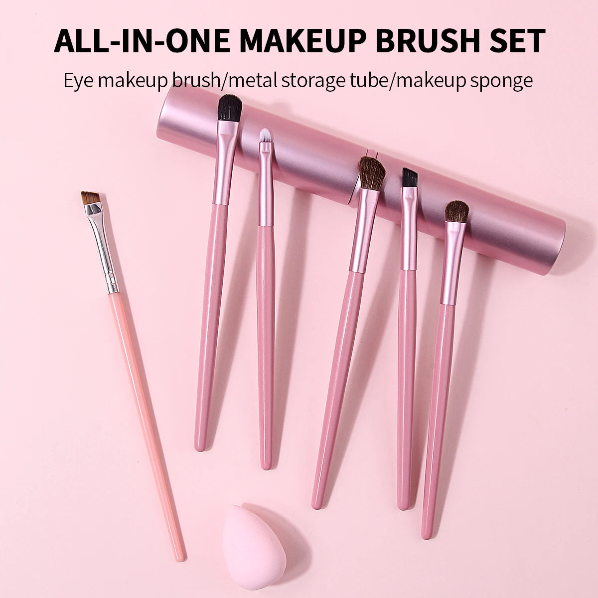 KOSSHOW 8-Pc Pink Eyeshadow Brush Set – Blending & Detail Eyeshadow Brush Set QXL