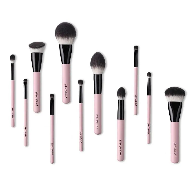 11-Piece Eyeshadow Makeup Brush Set for Beginners & Pros Makeup Brush Set QXL pink