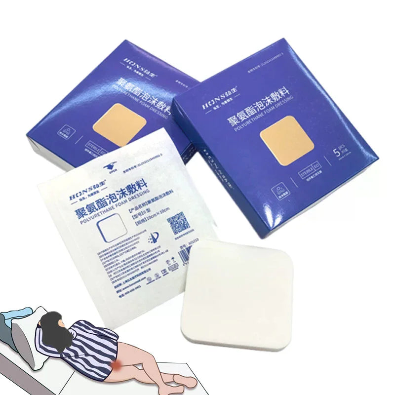 Foam Non-Adhesive Sterile Wound Dressing 10x10cm | 1-5 Pack Foam Wound Dressing QXL