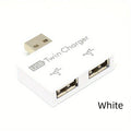 Mini USB 2.0 Hub Splitter – 1 to 2 Port Adapter for PC & Laptop USB Hub Splitter QXL White