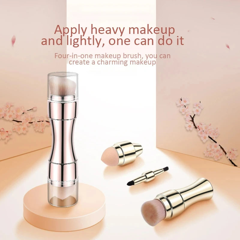 4-in-1 Retractable Makeup Brush | Foundation, Blush & Eye Set Makeup Brush Set QXL