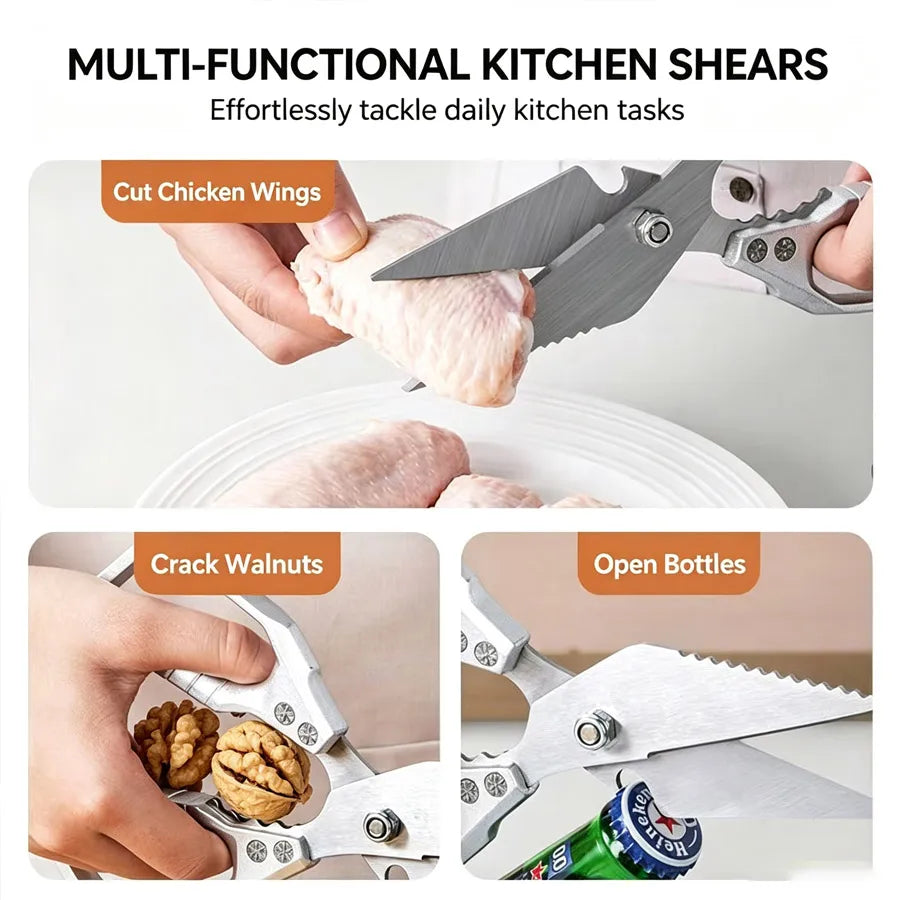 Multifunctional Kitchen Scissors | Bone Cutter & Bottle Opener Kitchen Scissors QXL