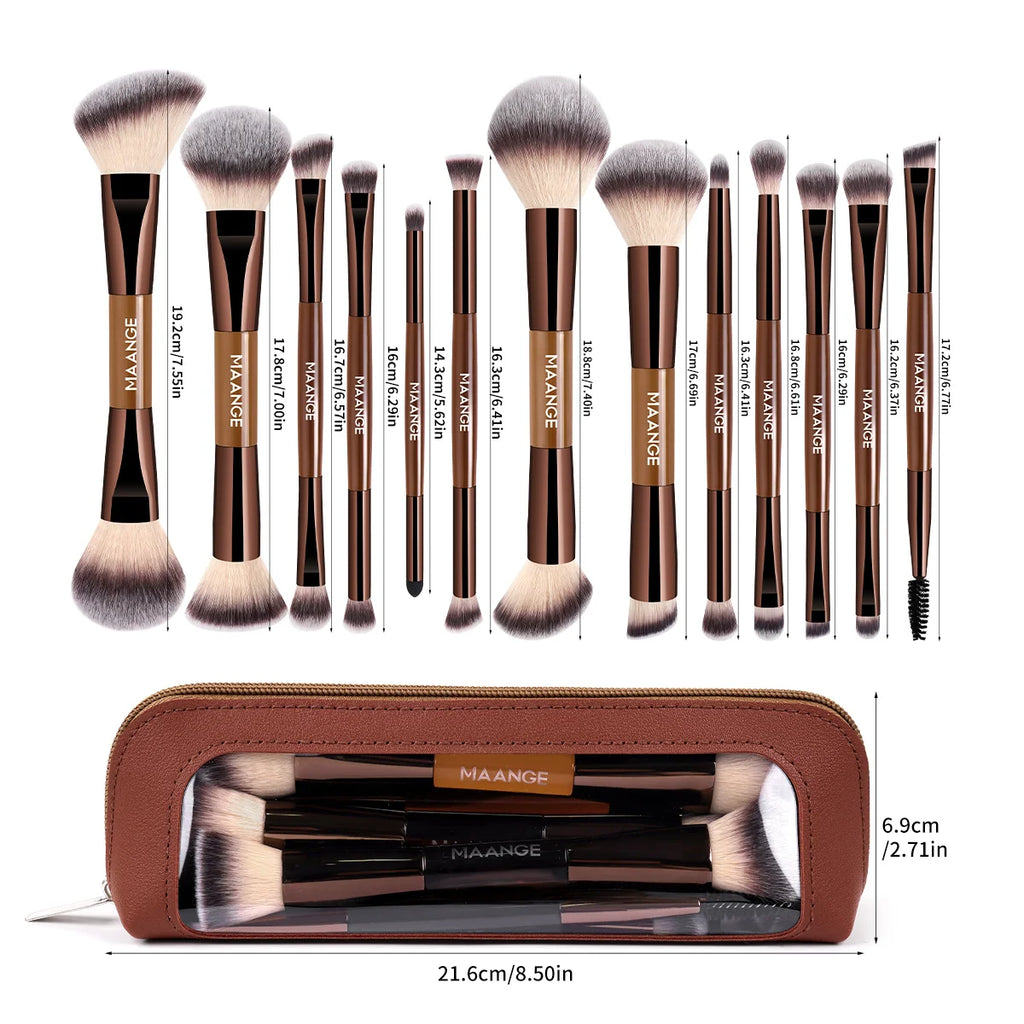 MAANGE 13-Piece Makeup Brush Set with Storage Bag Makeup Brush Set QXL