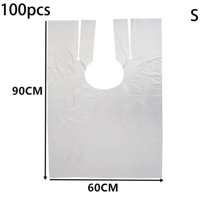 100-Pack Disposable Hair Cutting Capes | Waterproof Salon Cape Disposable Hair Cape QXL S