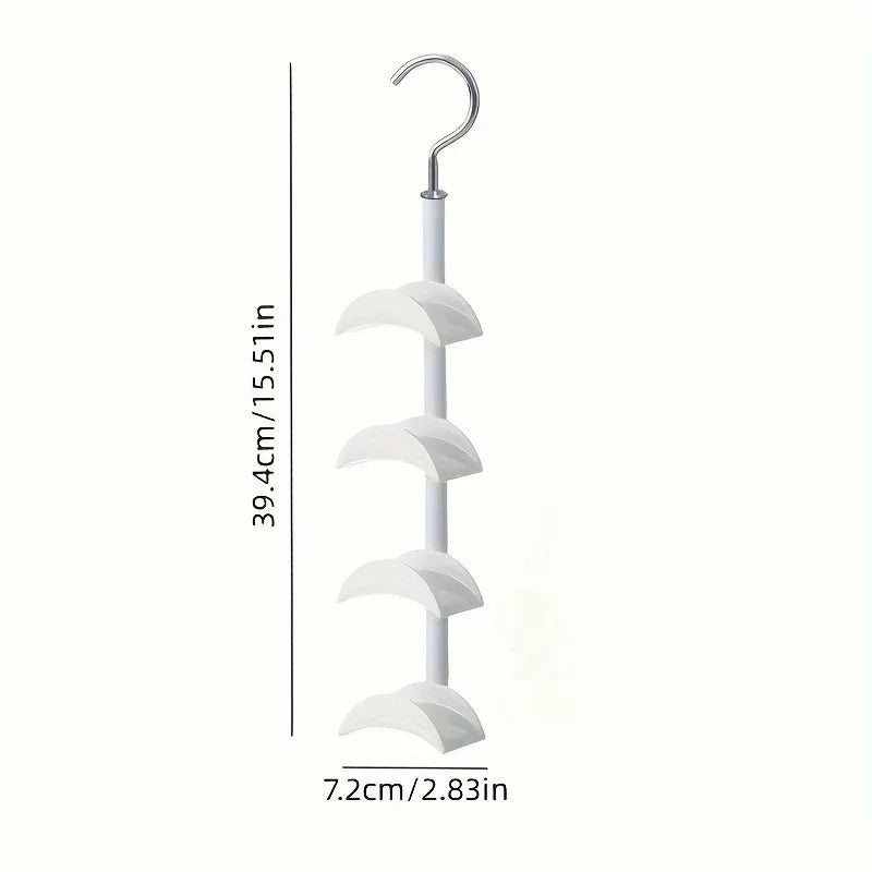 Rotatable Bag Hook Hanger | Wardrobe & Table Storage Rack Rotatable Storage Hook QXL White 1pc