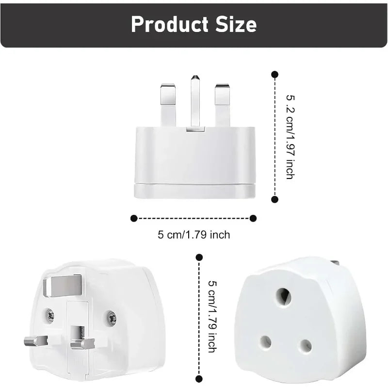 India to UK Plug Adapter 2-Pack | 3-Pin 5A Fuse Travel Adapter Travel Plug Adapter QXL