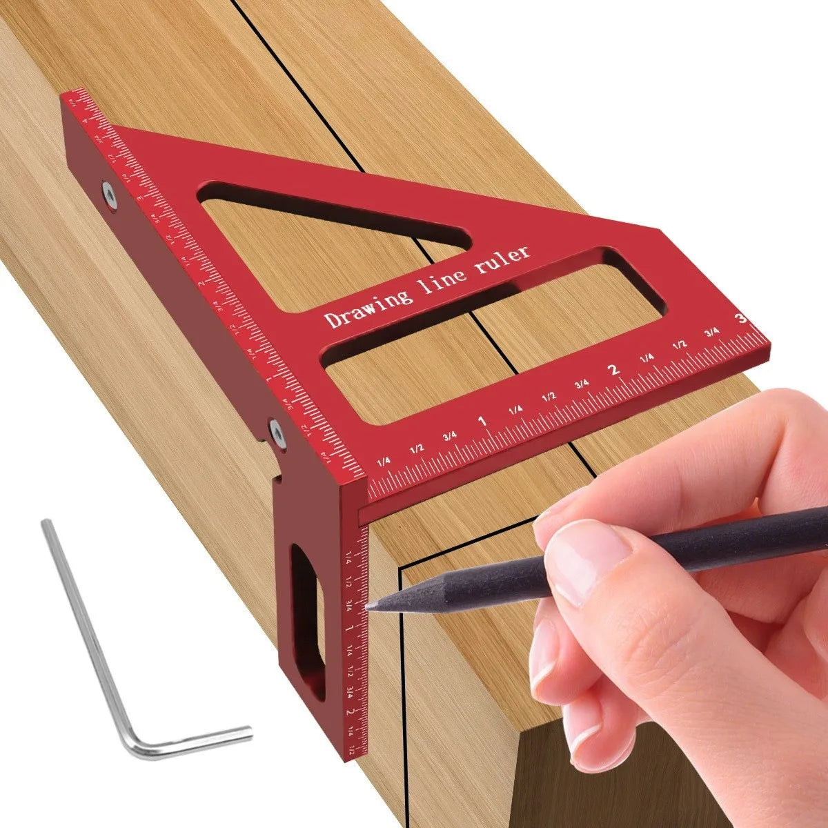 Aluminum Triangle Marking Ruler 45/90° Woodworking Angle Square Woodworking Angle Square QXL