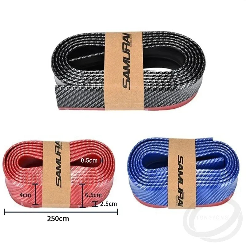 Carbon Fiber Rubber Front Bumper Lip Strip | Anti-Collision Bumper Lip Strip QXL