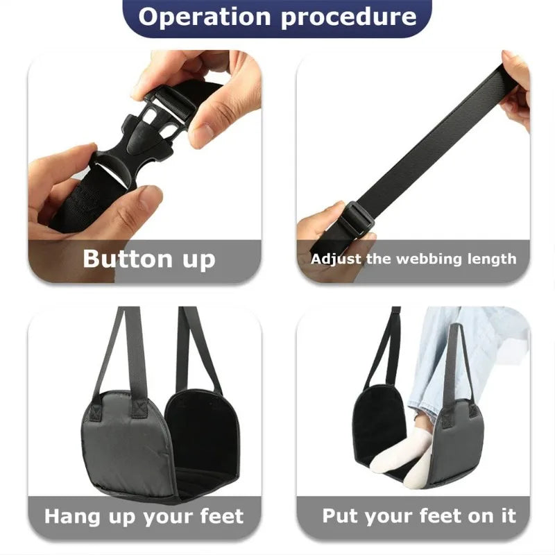 Portable Airplane Foot Hammock | Lightweight Travel Footrest Travel Foot Hammock QXL