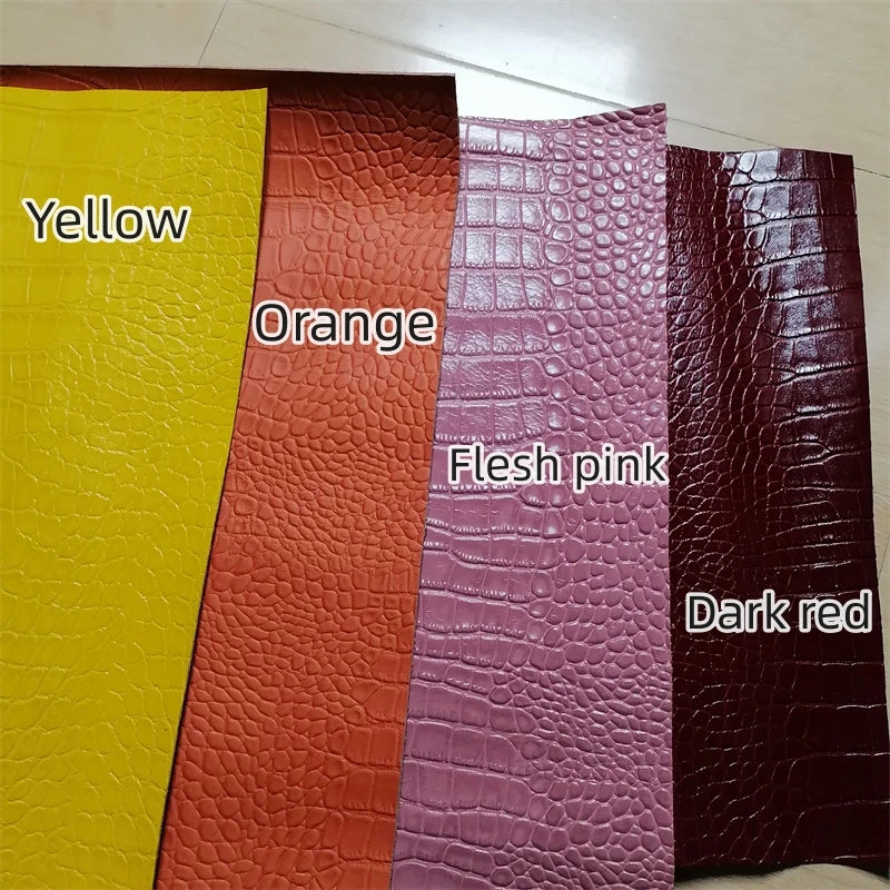 Crocodile Embossed Top-Grain Cowhide Leather Sheet | DIY Bags Craft Leather Sheet QXL