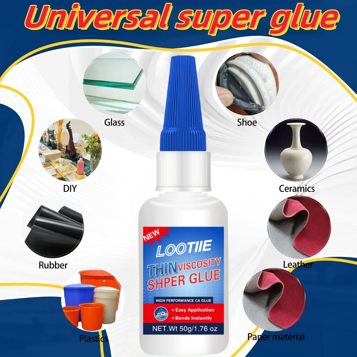 50g Super Glue – Fast-Drying Multi-Purpose Instant Adhesive Instant Adhesive QXL 1pc