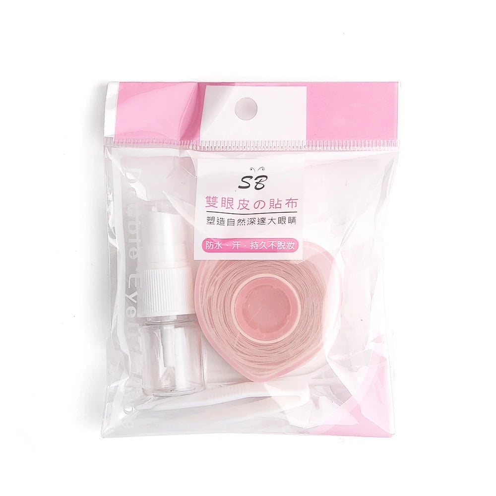 Double Fold Eyelid Tape & Invisible Lace Eyelash Extension Kit Eyelid Tape & Lash Kit QXL