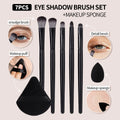 7-Piece Black Eyeshadow Brush Set with Puff | KOSSHOW Eye Makeup Brush Set QXL black