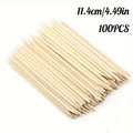 Orange Wood Cuticle Pusher Sticks | Nail Manicure & Gel Art Cuticle Pusher Sticks QXL Shape2 11.4cm 100Pcs