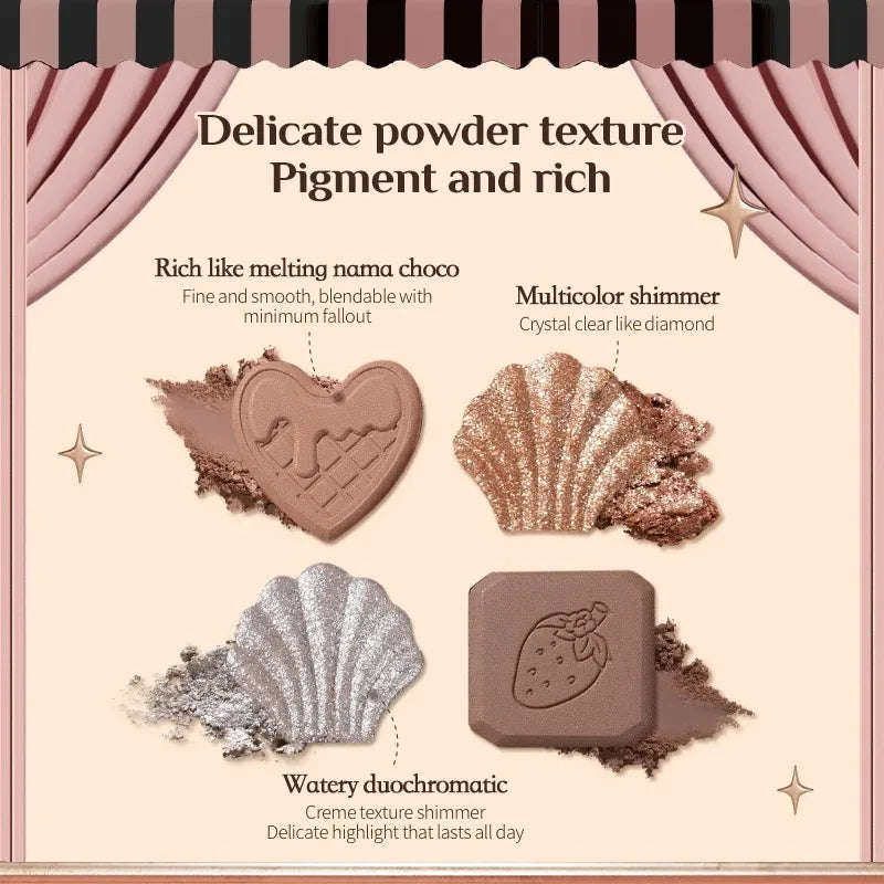 Flower Knows Chocolate Shop Eyeshadow Palette – Shimmer Matte Eyeshadow Palette QXL