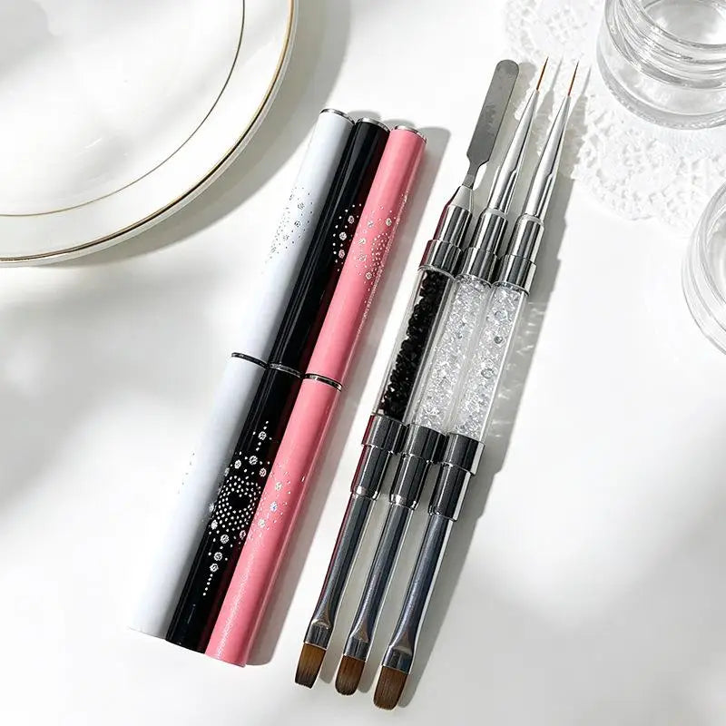 Crystal Dual-Ended Nail Art Liner Brush & Painting Pen Nail Art Brush QXL