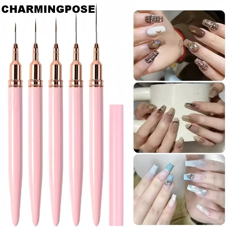 Professional Nail Art Painting Brush Set | Detail Drawing Pens Nail Art Brush Set QXL