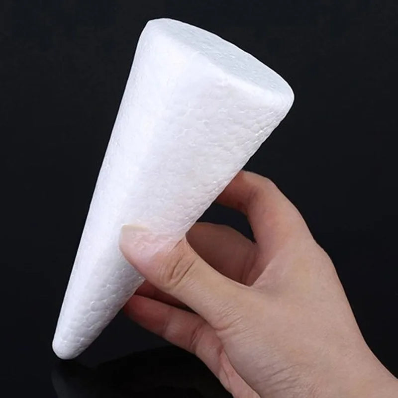 White Foam Cones for Christmas, Wedding & DIY Craft Projects Foam Craft Cones QXL