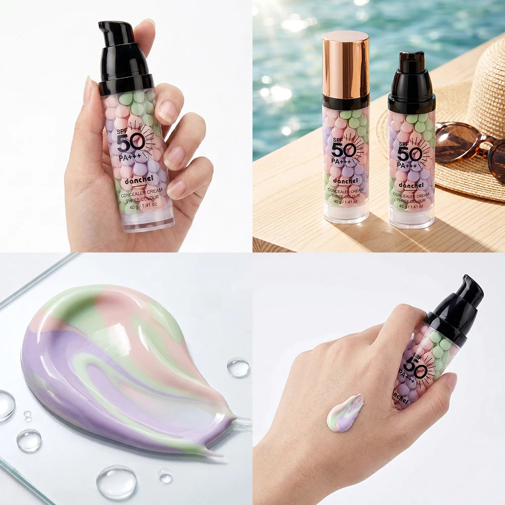 3-in-1 SPF 50 Color Correcting Primer Cream | Oil Control Makeup Primer Cream QXL