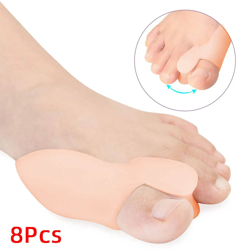 Gel Toe Separator & Bunion Corrector Spacer | 2/4/8-Pack Gel Toe Separator QXL M91 Beige-8Pcs