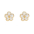 Crystal Pearl Floral Stud Earrings | Korean Style Jewelry Stud Earrings QXL onesize