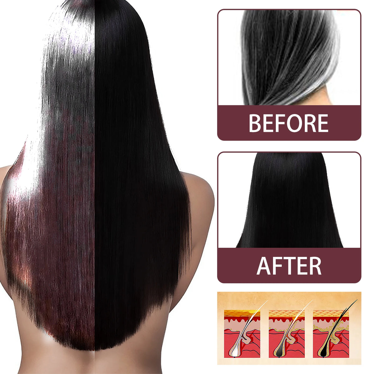 Herbal Black Hair Tonic Spray | Polygonum & Ginseng 100ml Herbal Hair Tonic Spray QXL