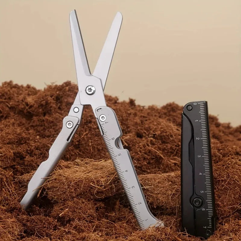 Portable Folding Scissors | Stainless Steel Outdoor Multi-Tool Folding Multi-Tool Scissors QXL