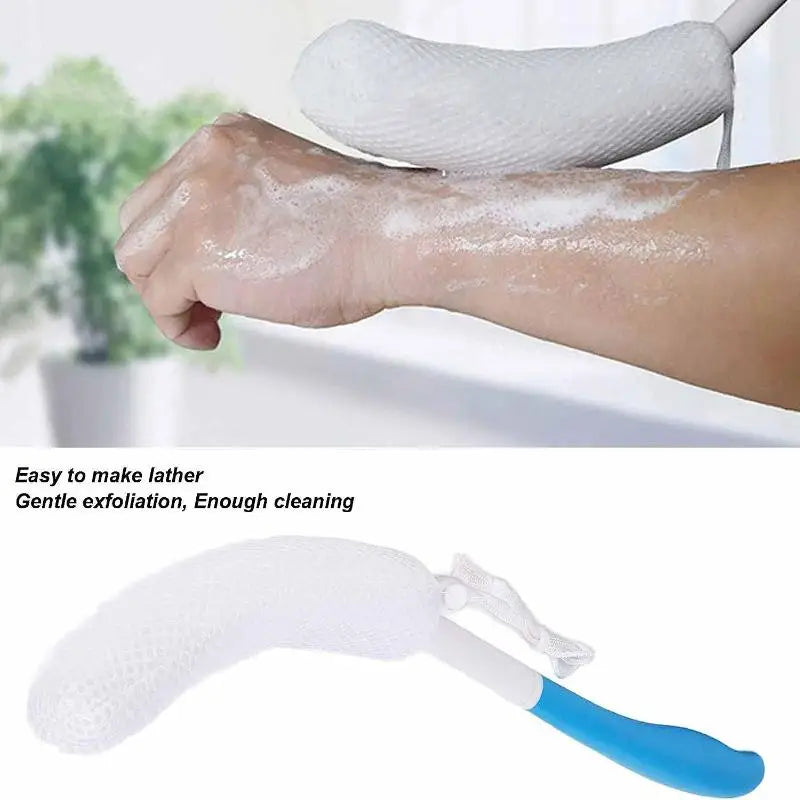 Long Handle Back Scrubber Brush | Exfoliating Mesh Shower Bath Scrubber Brush QXL Default Title