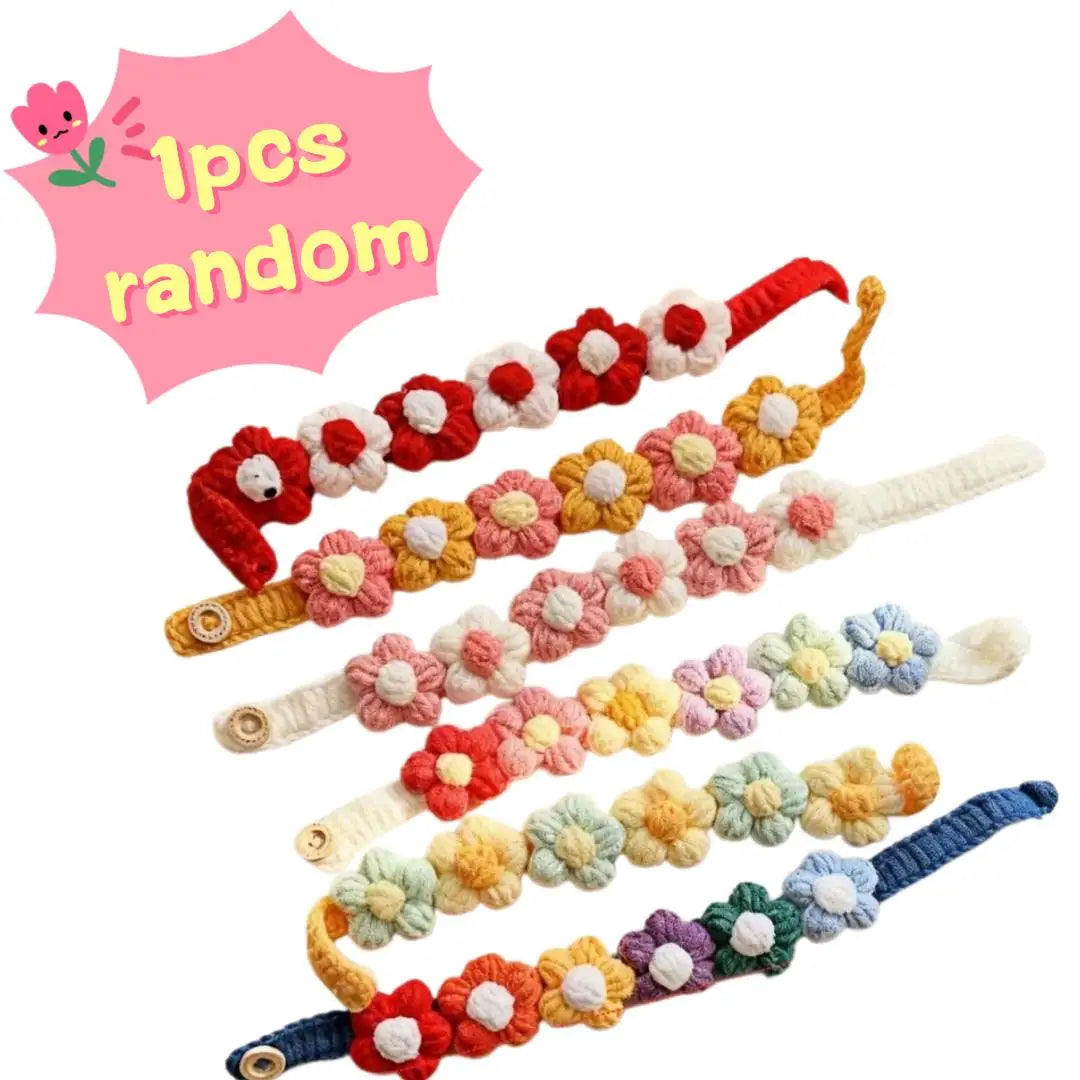 Handmade 3D Yarn Flower Pet Collar – Cats & Small Dogs Pet Collar QXL 1pcs random