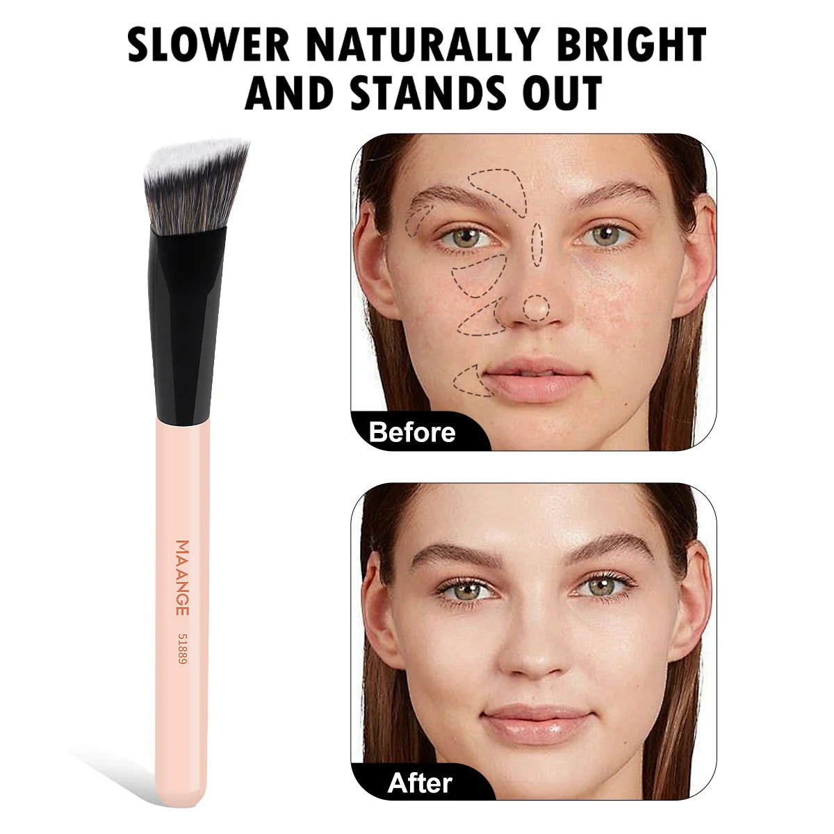 MAANGE 3-Pc Makeup Brush Set | Foundation Powder Blending Makeup Brush Set QXL