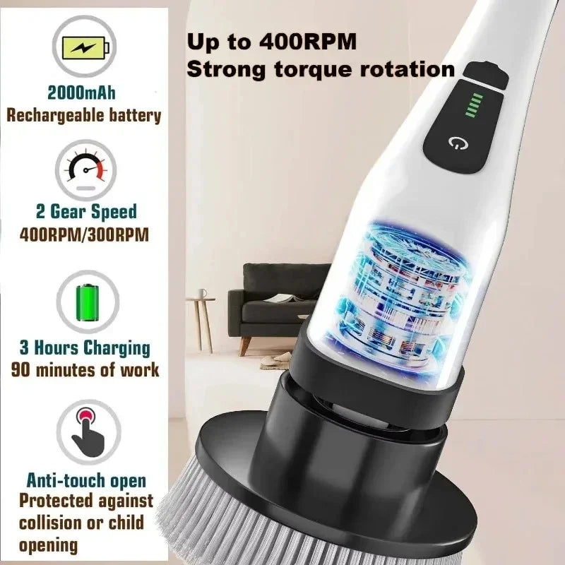 Cordless Electric Spin Scrubber | Power Brush for Tile & Grout Electric Spin Scrubber QXL