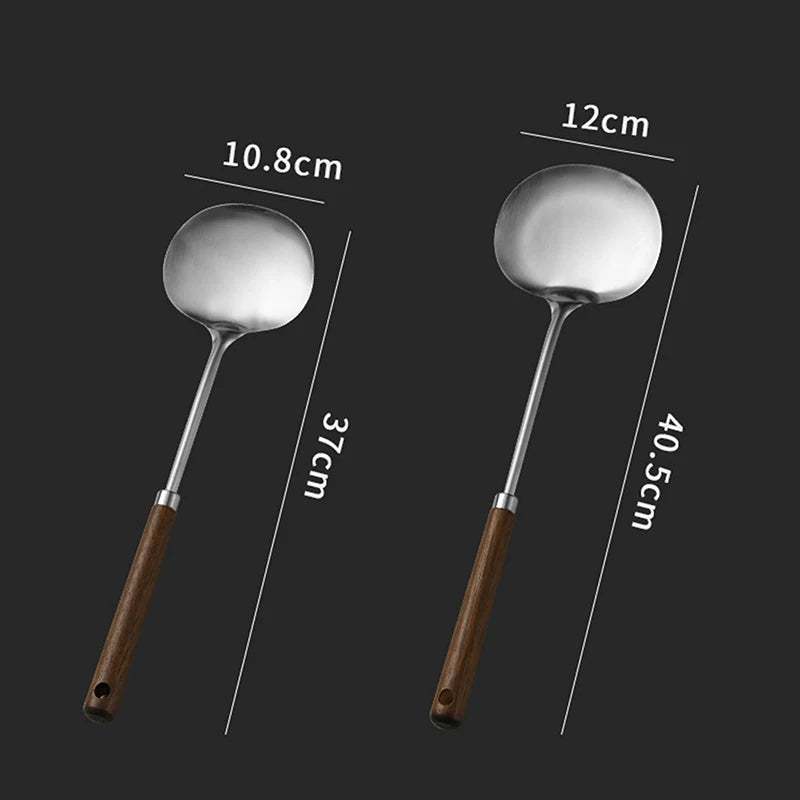 Stainless Steel Wok Spatula with Walnut Handle | 3 Sizes Wok Spatula QXL