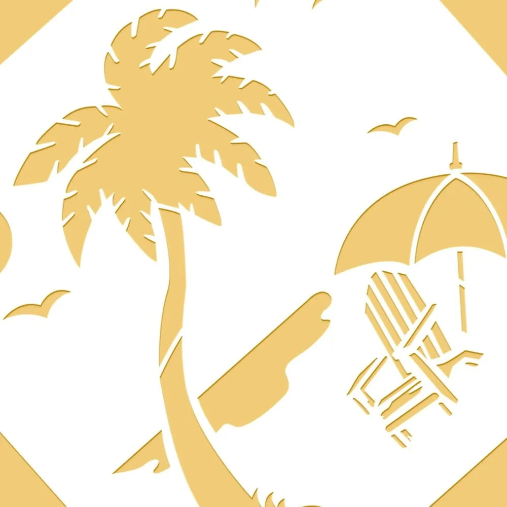 12x12" Beach & Nature Painting Stencils | 22 Reusable PET Craft Painting Stencils QXL