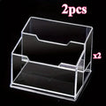 Large Capacity Business Card Storage Box | Plastic Organizer Business Card Organizer QXL Clear 2pcs
