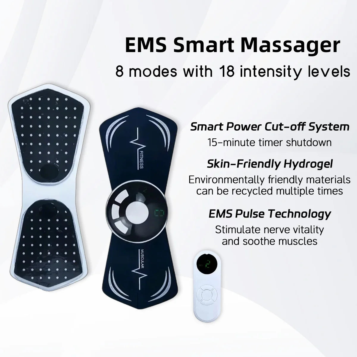 Electronic Pulse Muscle Massager Patch | 8 Modes, USB Electric Pulse Massager QXL