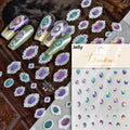 5D Bronzing Star Nail Stickers | Gold Silver Laser Decals Nail Art Stickers QXL MS638