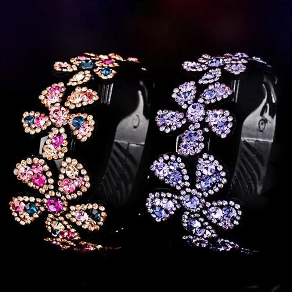 Rhinestone Flower Hair Claw Clip | Crystal Bun Maker Hairpin Crystal Hair Claw Clip QXL
